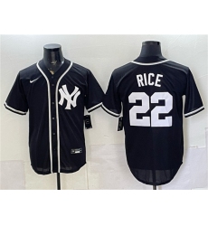Men's New York Yankees #22 Ben Rice 2026 Fashion Replica Black Out Stitched Baseball Jersey