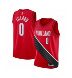 Women's Portland Trail Blazers #0 Damian Lillard Swingman Red Finished Basketball Jersey - Statement Edition