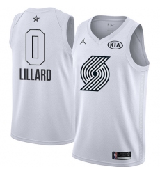 Youth Nike Jordan Portland Trail Blazers #0 Damian Lillard Swingman White 2018 All-Star Game NBA Jersey