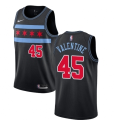 Men's Nike Chicago Bulls #45 Denzel Valentine Swingman Black NBA Jersey - City Edition