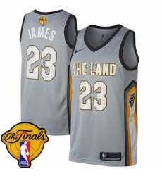 Youth Nike Cleveland Cavaliers #23 LeBron James Swingman Gray 2018 NBA Finals Bound NBA Jersey - City Edition