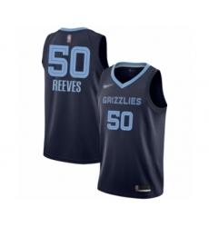 Men's Memphis Grizzlies #50 Bryant Reeves Authentic Navy Blue Finished Basketball Jersey - Icon Edition