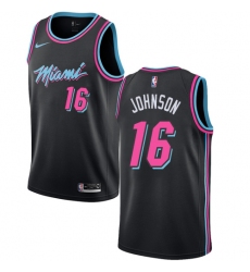 Women's Nike Miami Heat #16 James Johnson Swingman Black NBA Jersey - City Edition