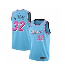 Youth Miami Heat #32 Shaquille O'Neal Swingman Blue Basketball Jersey - 2019 20 City Edition