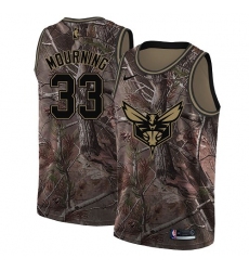 Men's Nike Charlotte Hornets #33 Alonzo Mourning Camo NBA Swingman Realtree Collection Jersey