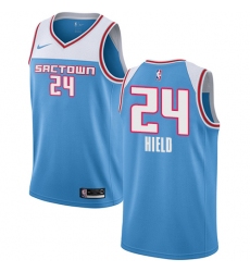 Men's Nike Sacramento Kings #24 Buddy Hield Swingman Blue NBA Jersey - 2018  19 City Edition
