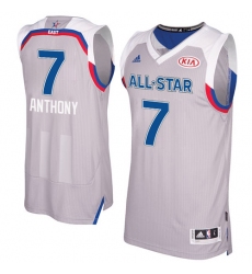 Men's Adidas New York Knicks #7 Carmelo Anthony Authentic Gray 2017 All Star NBA Jersey