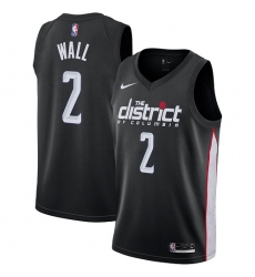 Men's Nike Washington Wizards #2 John Wall Swingman Black NBA Jersey - City Edition