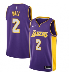 Women's Nike Los Angeles Lakers #2 Lonzo Ball Swingman Purple NBA Jersey - Statement Edition