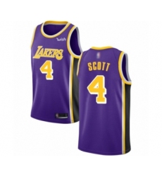 Men's Los Angeles Lakers #4 Byron Scott Authentic Purple Basketball Jerseys - Icon Edition