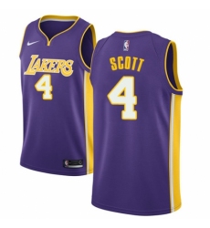 Youth Nike Los Angeles Lakers #4 Byron Scott Authentic Purple NBA Jersey - Icon Edition