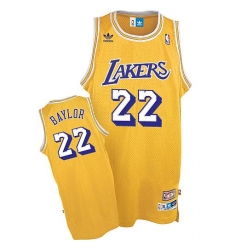 Men's Mitchell and Ness Los Angeles Lakers #22 Elgin Baylor Authentic Gold Throwback NBA Jersey