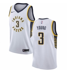 Men's Nike Indiana Pacers #3 Joe Young Swingman White NBA Jersey - Association Edition