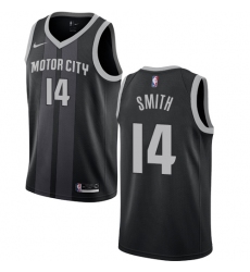 Youth Nike Detroit Pistons #14 Ish Smith Swingman Black NBA Jersey - City Edition
