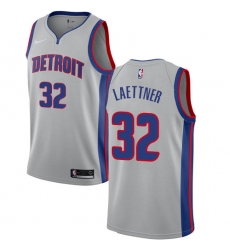Women's Nike Detroit Pistons #32 Christian Laettner Swingman Silver NBA Jersey Statement Edition