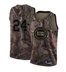 Youth Nike Detroit Pistons #24 Mateen Cleaves Swingman Camo Realtree Collection NBA Jersey