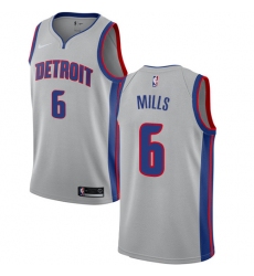 Women's Nike Detroit Pistons #6 Terry Mills Authentic Silver NBA Jersey Statement Edition