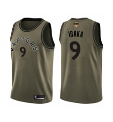 Men's Toronto Raptors #9 Serge Ibaka Swingman Green Salute to Service 2019 Basketball Finals Bound Jersey