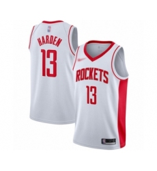Men's Houston Rockets #13 James Harden Authentic White Finished Basketball Jersey - Association Edition