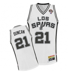 Men's Adidas San Antonio Spurs #21 Tim Duncan Authentic White ABA Hardwood Classic NBA Jersey