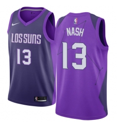 Men's Nike Phoenix Suns #13 Steve Nash Swingman Purple NBA Jersey - City Edition