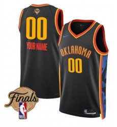 Men's Oklahoma City Thunder Active Player Custom Black 2024-25 City Edition Stitched Basketball Jersey