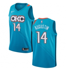 Women's Nike Oklahoma City Thunder #14 D.J. Augustin Swingman Turquoise NBA Jersey - City Edition