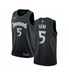 Men's Nike Minnesota Timberwolves #5 Gorgui Dieng Swingman Black Hardwood Classics Jersey
