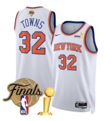 New Yok Knicks #32 Karl-Anthony Towns White 2026 Finals And Finals Champions Association Edition Stitched Basketball Jersey