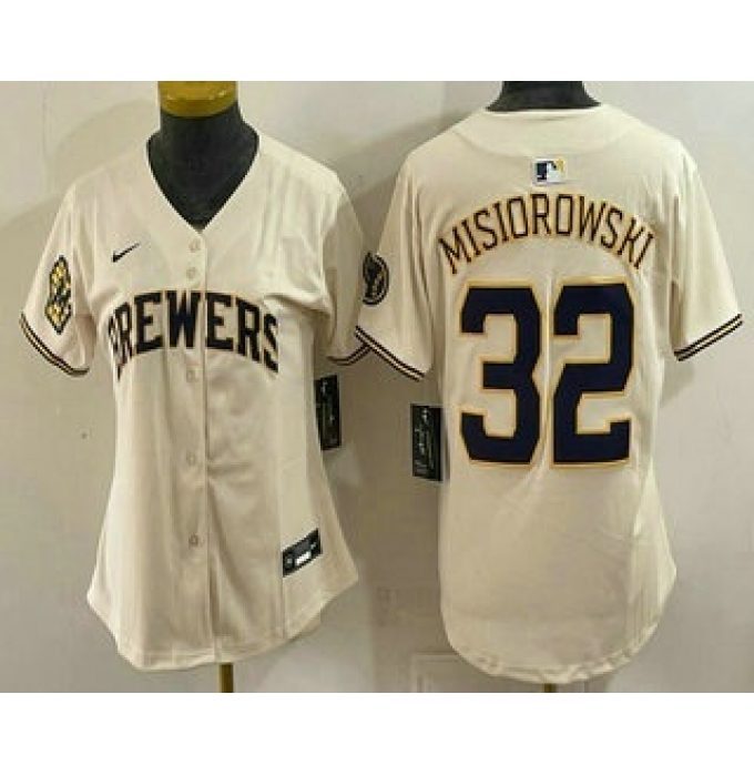 Women's Milwaukee Brewers #32 Jacob Misiorowski Cream Limited Jersey