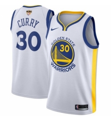 Men's Nike Golden State Warriors #30 Stephen Curry Authentic White Home 2018 NBA Finals Bound NBA Jersey - Association Edition