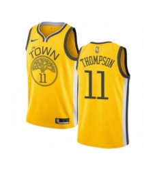 Men's Nike Golden State Warriors #11 Klay Thompson Yellow Swingman Jersey - Earned Edition
