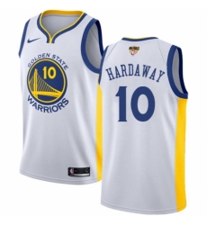 Men's Nike Golden State Warriors #10 Tim Hardaway Authentic White Home 2018 NBA Finals Bound NBA Jersey - Association Edition