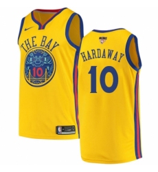 Men's Nike Golden State Warriors #10 Tim Hardaway Swingman Gold 2018 NBA Finals Bound NBA Jersey - City Edition