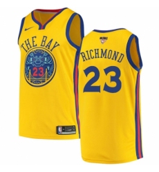 Men's Nike Golden State Warriors #23 Mitch Richmond Swingman Gold 2018 NBA Finals Bound NBA Jersey - City Edition
