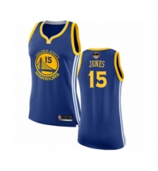 Women's Golden State Warriors #15 Damian Jones Swingman Royal Blue 2019 Basketball Finals Bound Basketball Jersey - Icon Edition