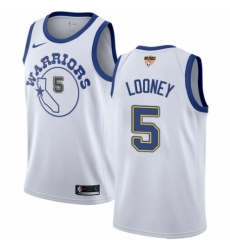 Women's Nike Golden State Warriors #5 Kevon Looney Authentic White Hardwood Classics 2018 NBA Finals Bound NBA Jersey