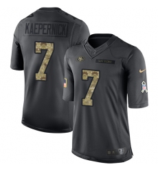 Men's Nike San Francisco 49ers #7 Colin Kaepernick Limited Black 2016 Salute to Service NFL Jersey