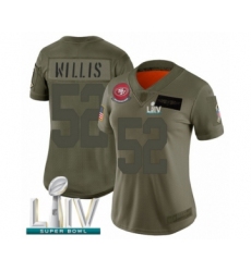 Women's San Francisco 49ers #52 Patrick Willis Limited Olive 2019 Salute to Service Super Bowl LIV Bound Football Jersey