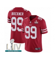 Men's San Francisco 49ers #99 DeForest Buckner Red Team Color Vapor Untouchable Limited Player Super Bowl LIV Bound Football Jersey