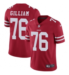 Men's Nike San Francisco 49ers #76 Garry Gilliam Red Team Color Vapor Untouchable Limited Player NFL Jersey