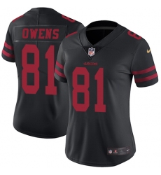 Women's Nike San Francisco 49ers #81 Terrell Owens Black Vapor Untouchable Limited Player NFL Jersey