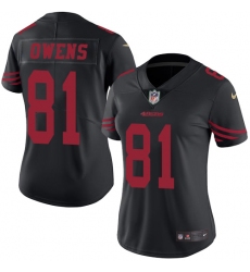 Women's Nike San Francisco 49ers #81 Terrell Owens Limited Black Rush Vapor Untouchable NFL Jersey