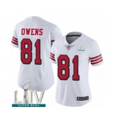 Women's San Francisco 49ers #81 Terrell Owens Limited White Rush Vapor Untouchable Super Bowl LIV Bound Football Jersey