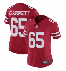 Women's Nike San Francisco 49ers #65 Joshua Garnett Red Team Color Vapor Untouchable Limited Player NFL Jersey