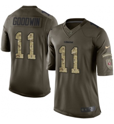 Men's Nike San Francisco 49ers #11 Marquise Goodwin Elite Green Salute to Service NFL Jersey