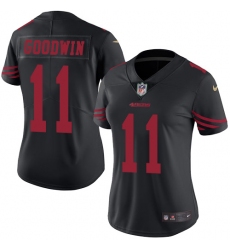 Women's Nike San Francisco 49ers #11 Marquise Goodwin Limited Black Rush Vapor Untouchable NFL Jersey