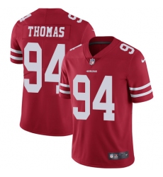 Men's Nike San Francisco 49ers #94 Solomon Thomas Red Team Color Vapor Untouchable Limited Player NFL Jersey
