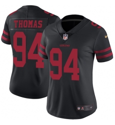 Women's Nike San Francisco 49ers #94 Solomon Thomas Black Vapor Untouchable Limited Player NFL Jersey