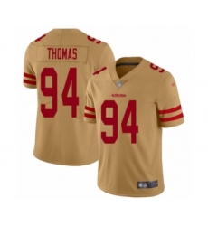 Women's San Francisco 49ers #94 Solomon Thomas Limited Gold Inverted Legend Football Jersey